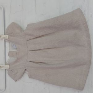 NWT Tahari Baby Lined Dress, Size 18mos, Tan, White, Gold